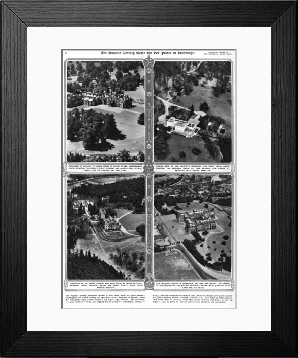Framed Print : The Queens country seats and Holyrood House