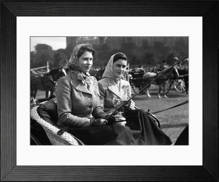 Framed Print : Princess Elizabeth and Margaret in driving class at Windsor Framed Print : Princess Elizabeth and Margaret in driving class at Windsor