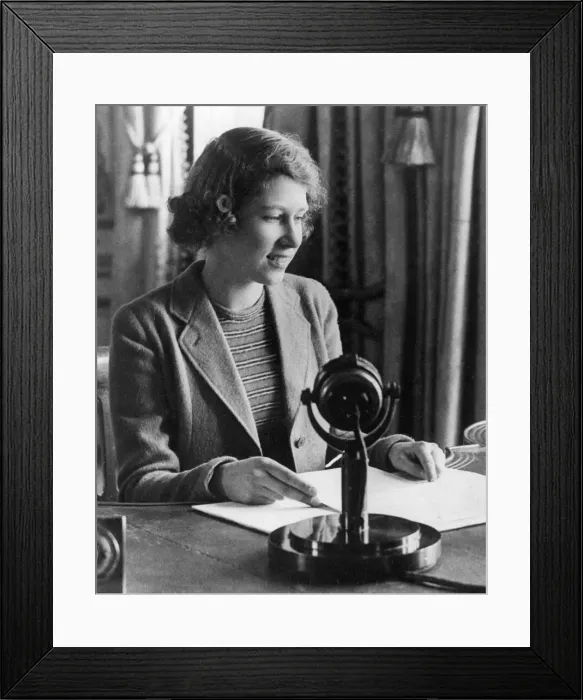 Framed Print : Princess Elizabeth first broadcast, 1940 Framed Print : Princess Elizabeth first broadcast, 1940