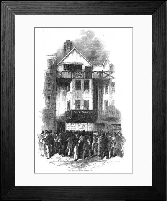 Framed Print : Rush for daily newspapers for news of 1848 Revolution Framed Print : Rush for daily newspapers for news of 1848 Revolution