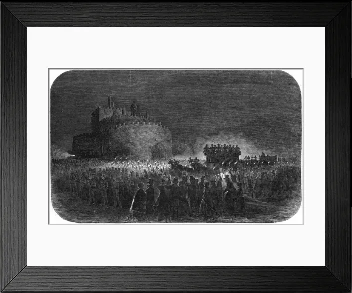 Framed Print : Hearse of Duke of Wellington passing Deal Castle
