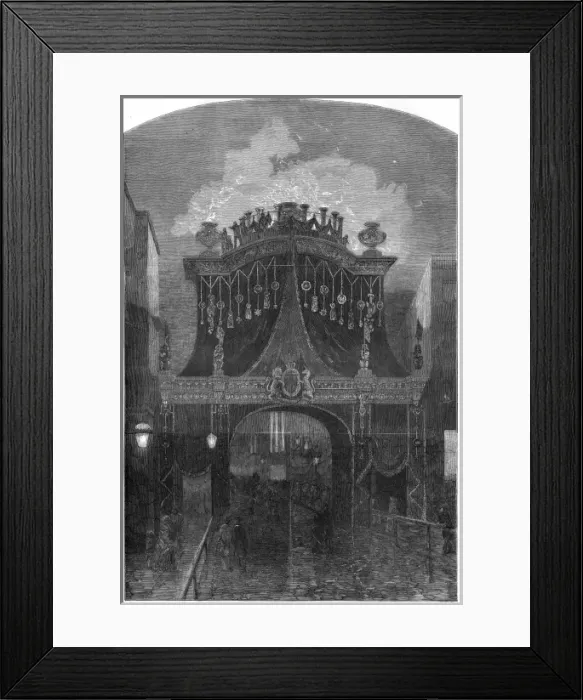 Framed Print : Temple Bar on night before funeral of Duke of Wellington