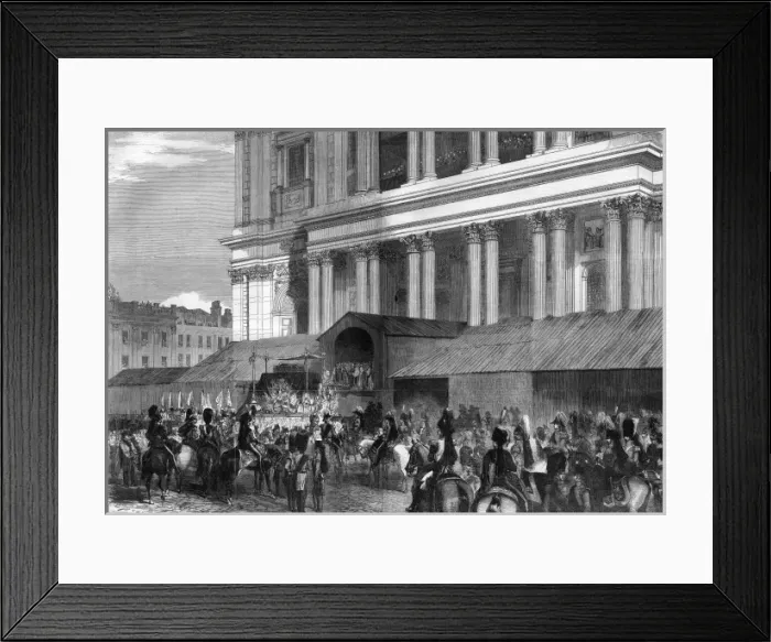 Framed Print : Arrival of Duke of Wellingtons funeral car at St Paul s