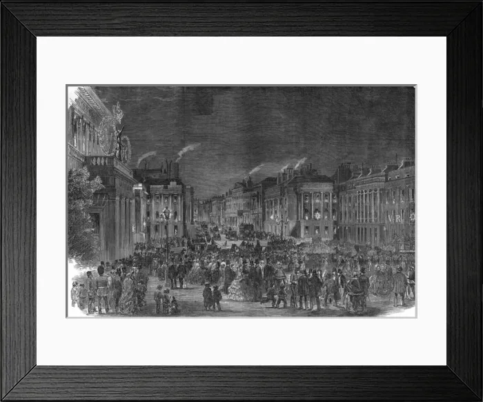 Framed Print : Peace illuminations at Waterloo Place, London