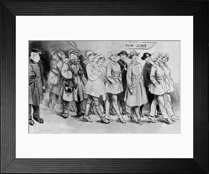 Framed Print : Women finding themselves suddenly unemployed in 1919