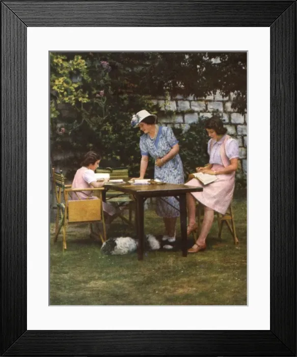 Framed Print : Outdoor study for Princess Elizabeth and Margaret Framed Print : Outdoor study for Princess Elizabeth and Margaret