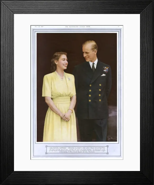 Framed Print : Princess Elizabeth and Lieutenant Philip Mountbatten Framed Print : Princess Elizabeth and Lieutenant Philip Mountbatten