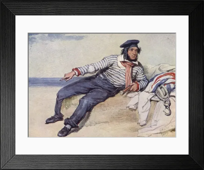 Framed Print : A Fisherman of 1834 by William Derby