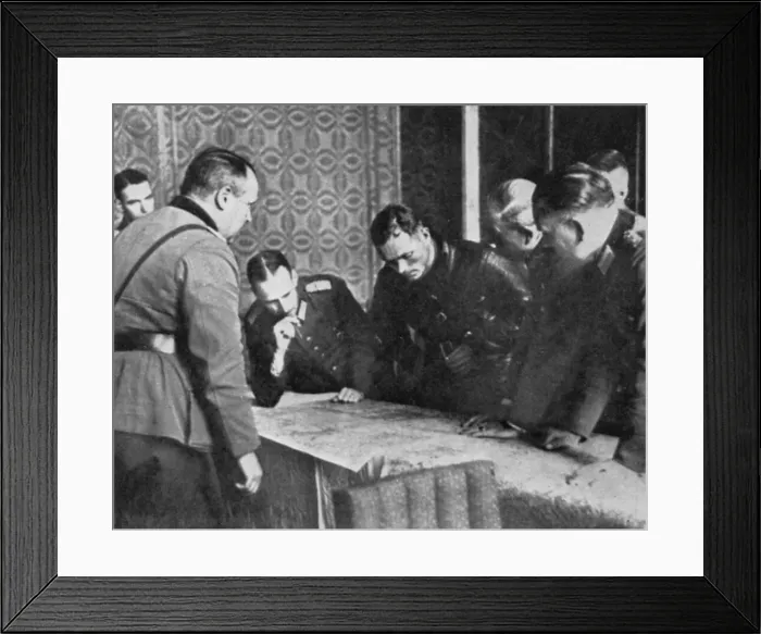 Framed Print : Germany and Russia discuss the division of Poland, 1939
