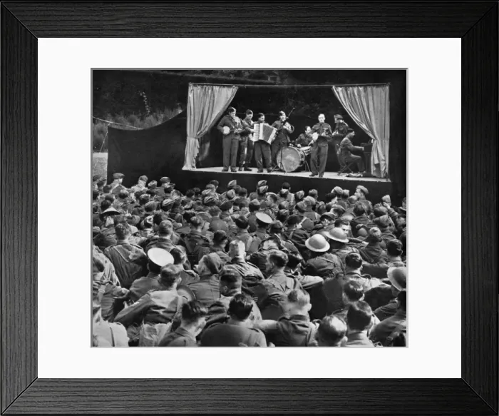 Framed Print : Open-air concert given by soldiers, 1939