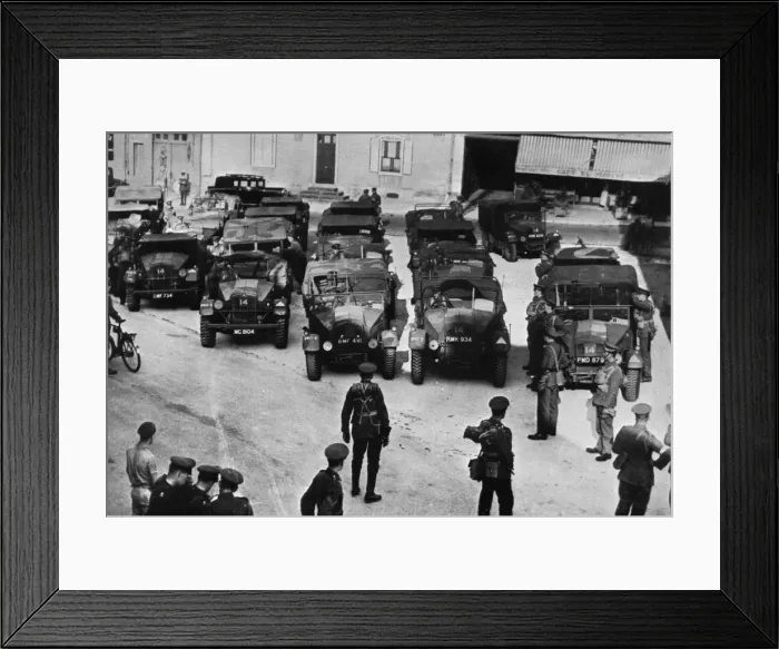 Framed Print : British Army transport trucks, 1939