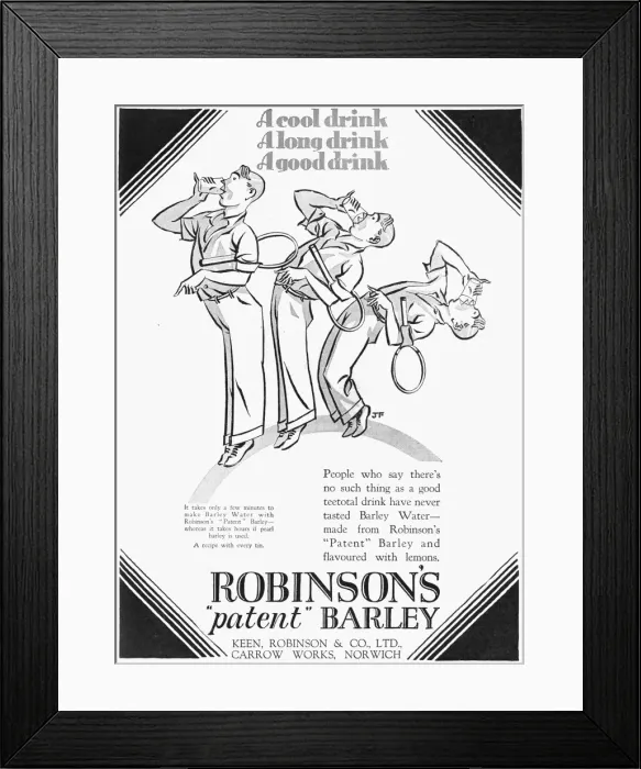 Framed Print : Robinsons Barley Water advertisement, 1927 Framed Print : Robinsons Barley Water advertisement, 1927