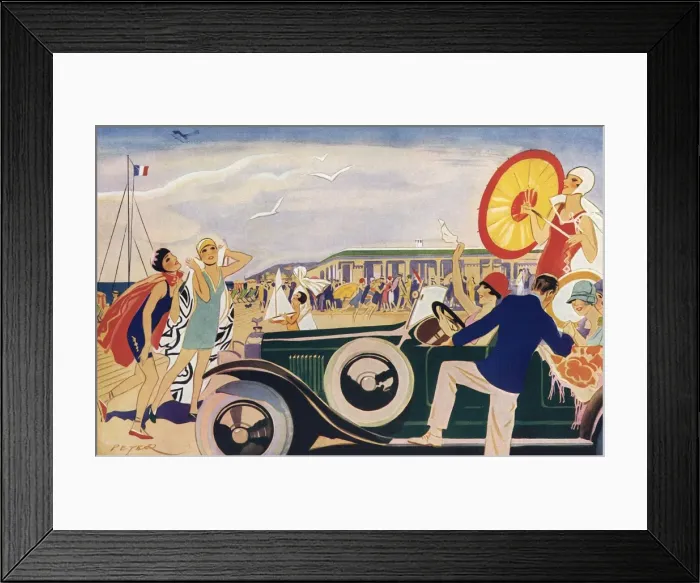 Framed Print : Sur La Plage de Deauville by Peter, 1927 Framed Print : Sur La Plage de Deauville by Peter, 1927