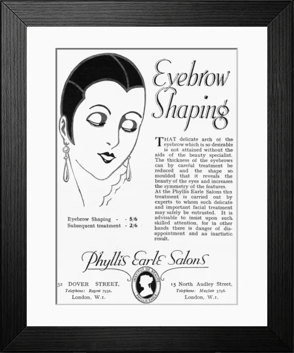 Framed Print : Eyebrow shaping advertisement
