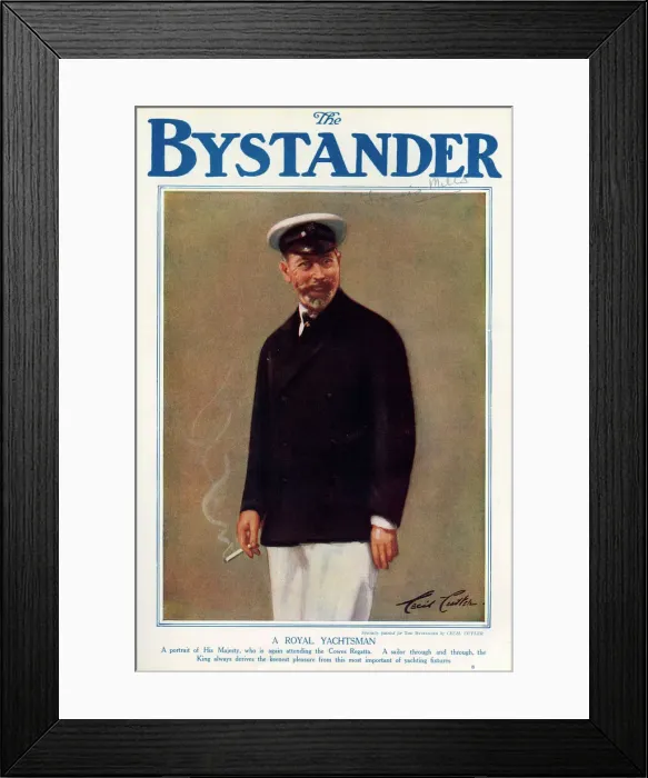 Framed Print : King George V at Cowes Week, Bystander front cover 1927 Framed Print : King George V at Cowes Week, Bystander front cover 1927
