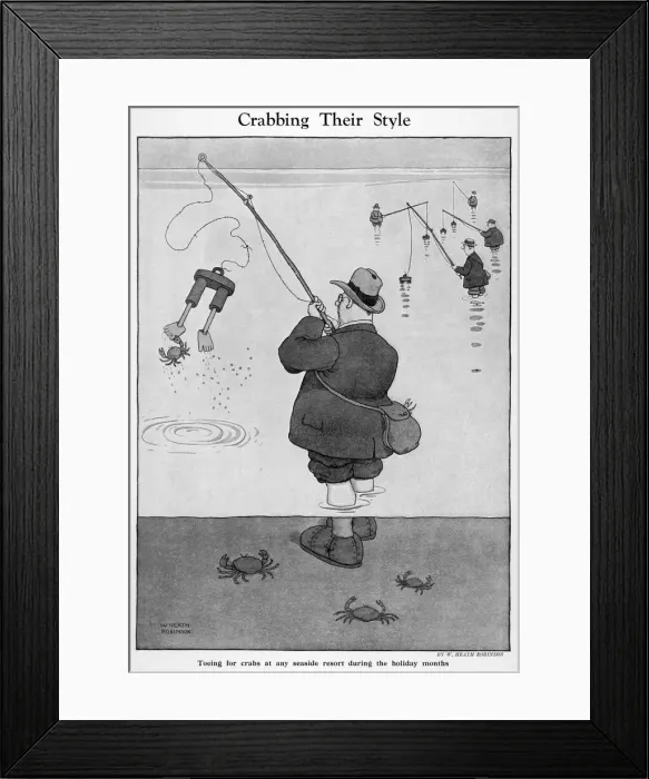 Framed Print : Crabbing Their Style by William Heath Robinson Framed Print : Crabbing Their Style by William Heath Robinson