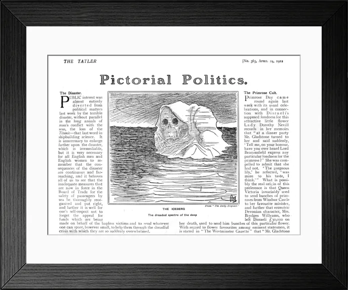 Framed Print : Titanic disaster - comment in The Tatler