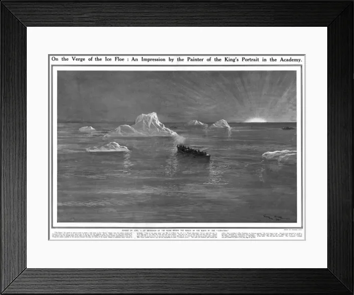 Framed Print : Titanic - sunrise on April 15th after the ship had sank