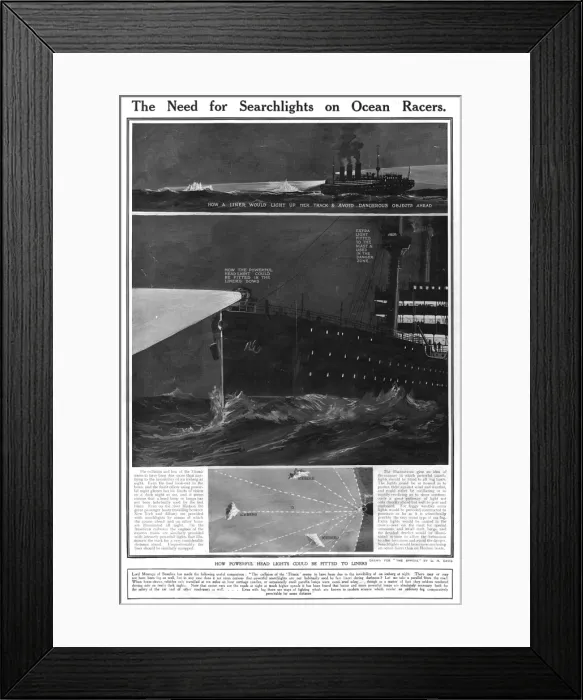 Framed Print : Titanic - Need for Searchlights on Ocean Racers