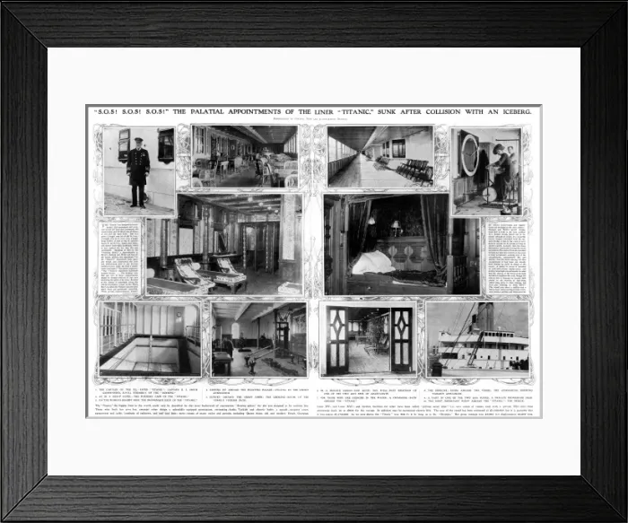 Framed Print : Titanic - Palatial appointments of the liner sunk after iceb Framed Print : Titanic - Palatial appointments of the liner sunk after iceb