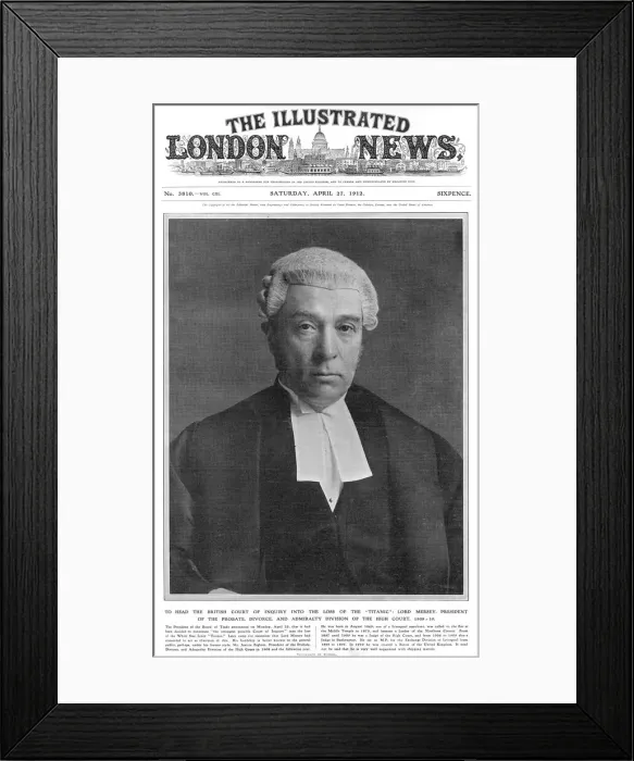 Framed Print : Titanic - Lord Mersey, head of inquiry into the disaster Framed Print : Titanic - Lord Mersey, head of inquiry into the disaster