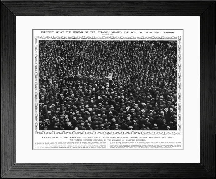 Framed Print : Titanic - precisely what the sinking meant Framed Print : Titanic - precisely what the sinking meant
