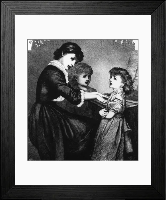 Framed Print : Music at home: Family at the piano Framed Print : Music at home: Family at the piano