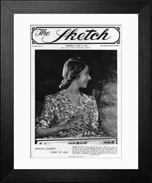 Framed Print : Princess Elizabeth Coming of Age - Sketch front cover Framed Print : Princess Elizabeth Coming of Age - Sketch front cover
