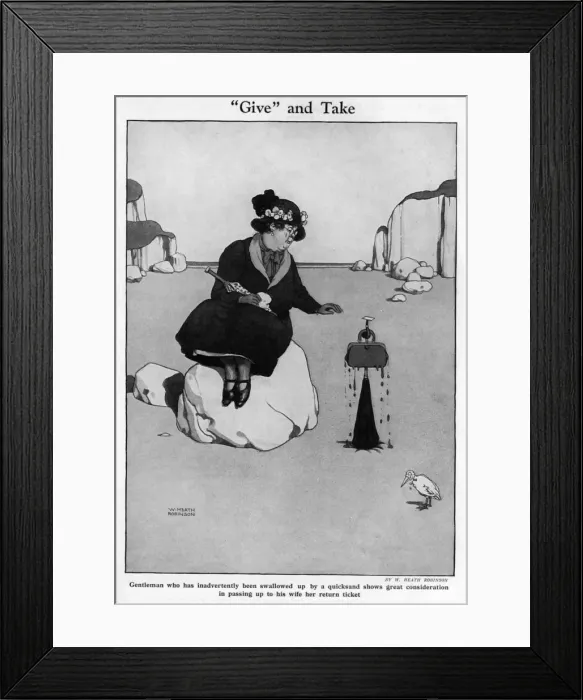Framed Print : Give and Take by William Heath Robinson Framed Print : Give and Take by William Heath Robinson