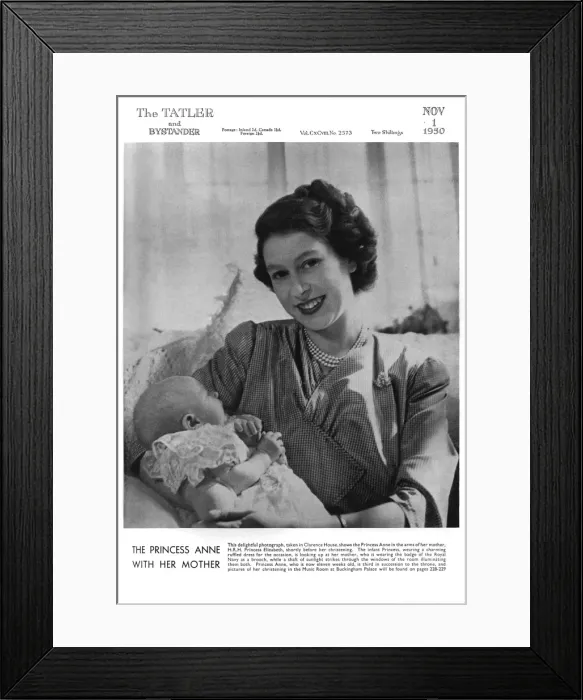 Framed Print : Princess Anne and her mother, 1950 Framed Print : Princess Anne and her mother, 1950