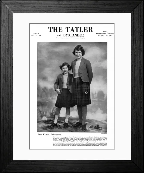Framed Print : Two kilted princesses: Princesses Elizabeth & Margaret, 1941 Framed Print : Two kilted princesses: Princesses Elizabeth & Margaret, 1941