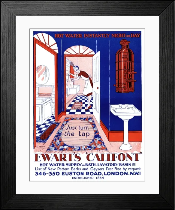 Framed Print : Ewarts Califont Hot Water Supply, 1927 Framed Print : Ewarts Califont Hot Water Supply, 1927