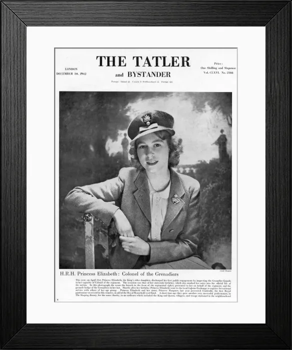 Framed Print : Princess Elizabeth as Colonel of the Grenadier Guards, 1942
