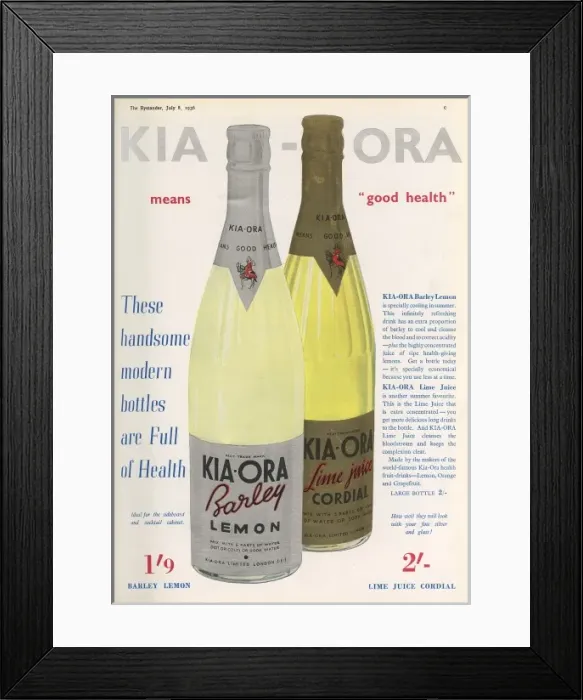 Framed Print : Kia-Ora advertisement, 1936 Framed Print : Kia-Ora advertisement, 1936