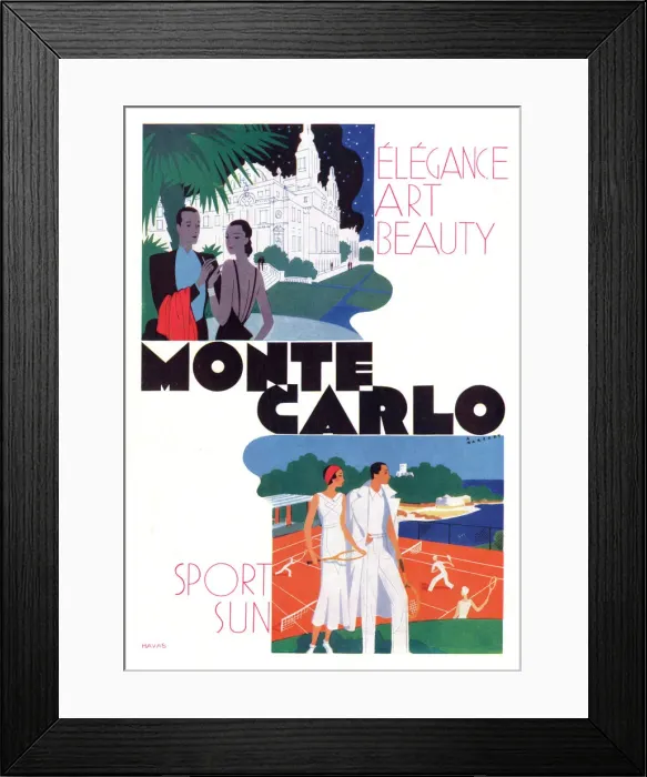 Framed Print : Monte Carlo advertisement 1931 Framed Print : Monte Carlo advertisement 1931