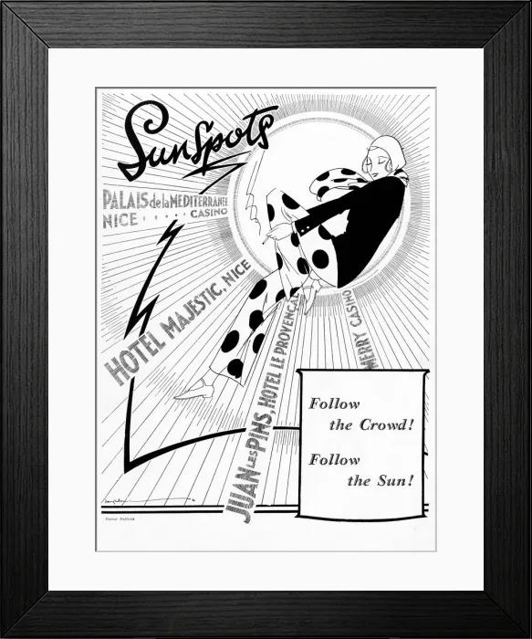 Framed Print : French Riviera advertisement 1931 Framed Print : French Riviera advertisement 1931