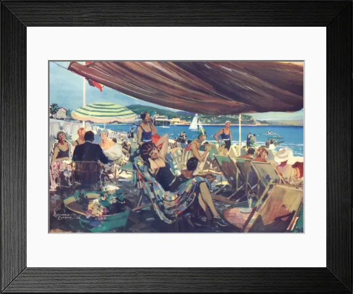 Framed Print : The Bathing Plage at Nice by Howard K. Elcock Framed Print : The Bathing Plage at Nice by Howard K. Elcock