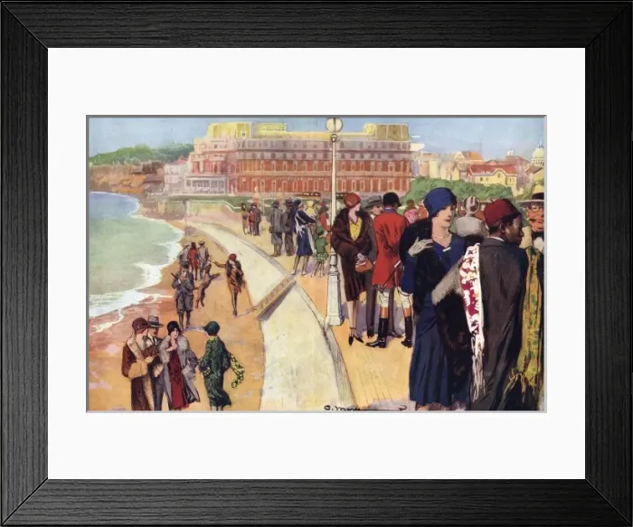 Framed Print : The Gay, Warm South by C. Morse - Biarritz in the 1920s Framed Print : The Gay, Warm South by C. Morse - Biarritz in the 1920s