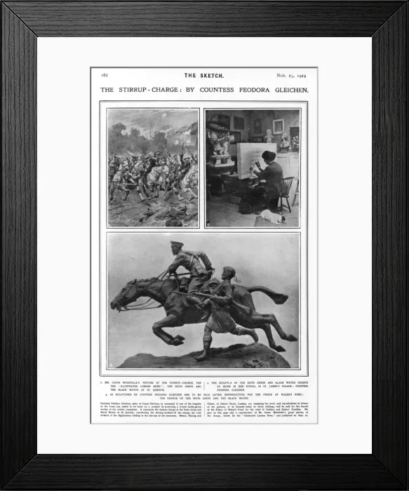Framed Print : The Stirrup Charge by Countess Feodora Gleichen