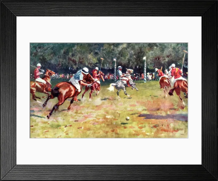 Framed Print : Breaking Up a Rush - Polo by Gilbert Holiday Framed Print : Breaking Up a Rush - Polo by Gilbert Holiday