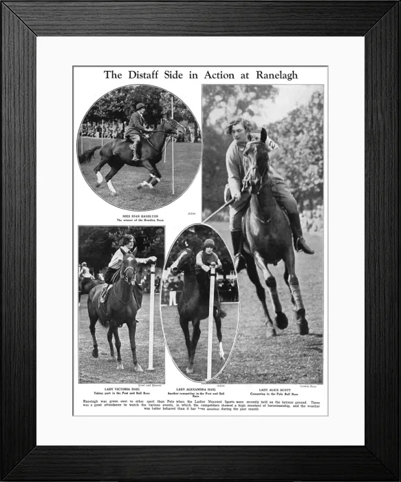 Framed Print : Ladies Mounted Sports at Ranelagh - Lady Alice Scott