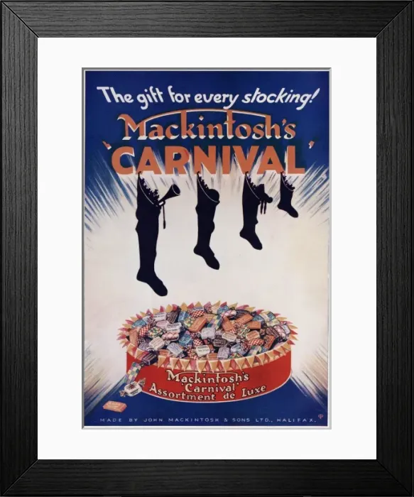 Framed Print : Advert for Mackintoshs carnival assortment de luxe 1931 Framed Print : Advert for Mackintoshs carnival assortment de luxe 1931