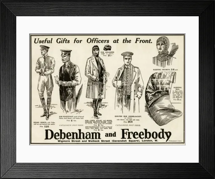Framed Print : Useful gifts for Officers at the front 1914