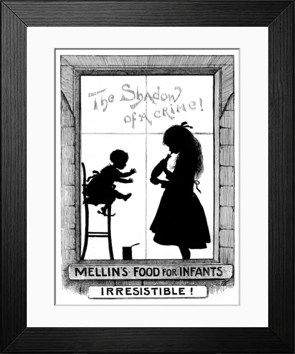Framed Print : Merlins Food for Infants advertisement Framed Print : Merlins Food for Infants advertisement