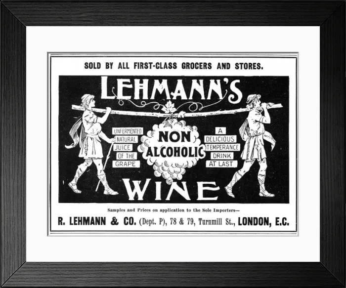 Framed Print : Lehmanns Wine advertisement