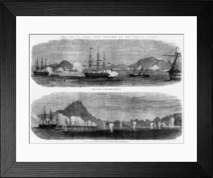 Framed Print : The final battle of Shimonoseki straits, 1864 Framed Print : The final battle of Shimonoseki straits, 1864