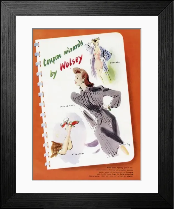 Framed Print : Advert for Wolsey womens clothing 1942 Framed Print : Advert for Wolsey womens clothing 1942
