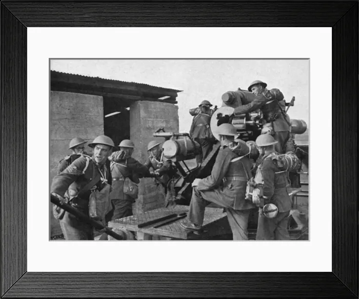 Framed Print : A 9. 2 Howitzer in action, 1939 Framed Print : A 9. 2 Howitzer in action, 1939