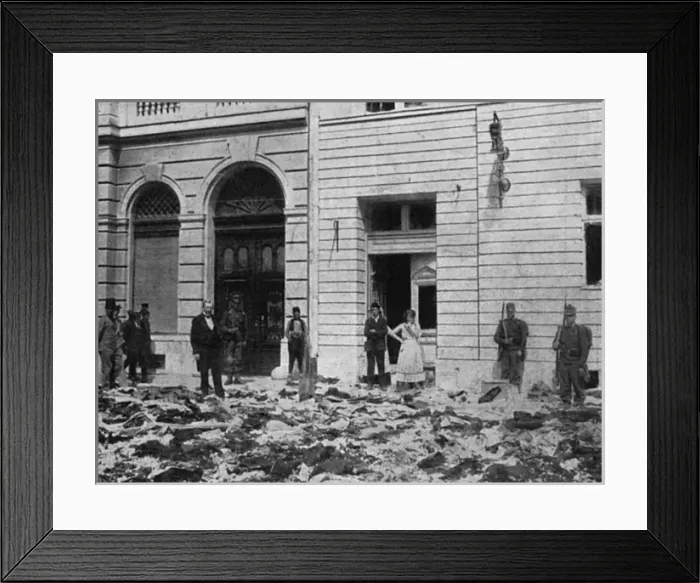 Framed Print : Anti-Serbian riot in Sarajevo Framed Print : Anti-Serbian riot in Sarajevo