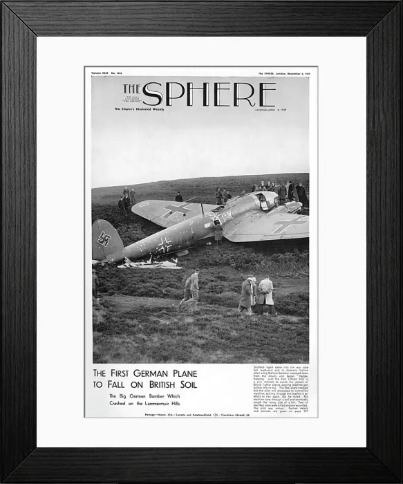 Framed Print : First German plane to fall on British soil, 1939 Framed Print : First German plane to fall on British soil, 1939